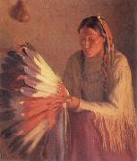 Sharp Joseph Henry The Warbonnet oil painting on canvas